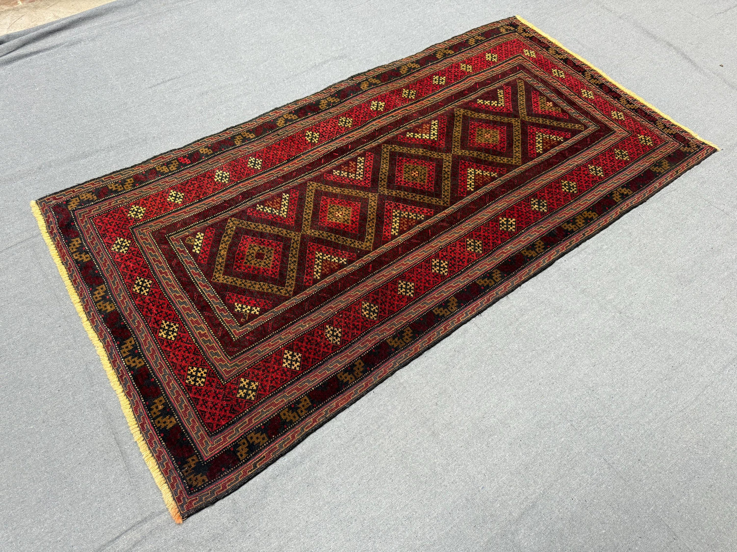 Handmade Anatolian Turkish area Rug 3x6 | Vintage Geometric Wool Carpet | Nomadic Tribal Area rug,3x6 handmade living room rug,Bedroom rug.