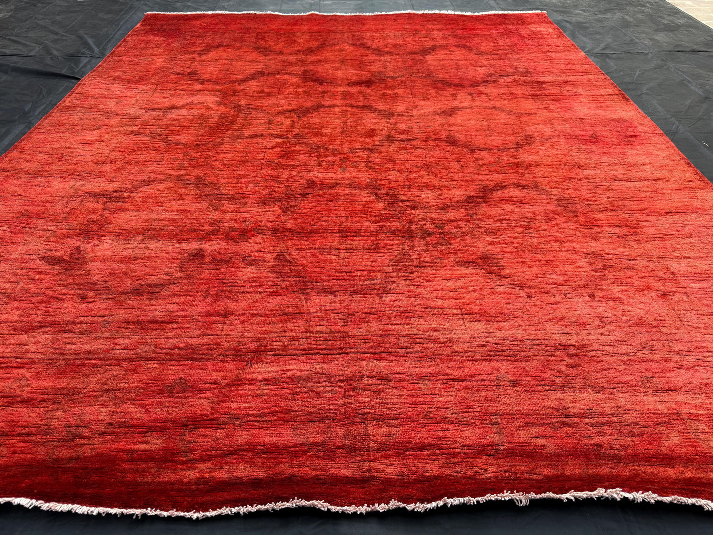 Handmade Red Overdyed Vintage Rug,Turkish Handmade Overdyed  Rugs,Turkish Vintage Overdyed Rug,One-of-a-Kind Red Rug,7x10 living room rug