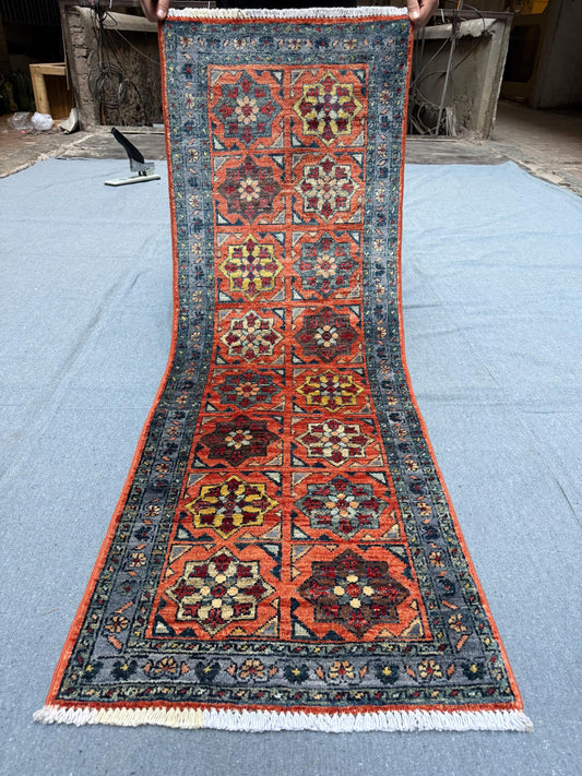 Vibrant Handmade Chobi Runner Rug - Intricate Floral Design in Bold Colors - 1.8 x 4.10 ft (51 x 149 cm) - Perfect for Hallways & Entryways