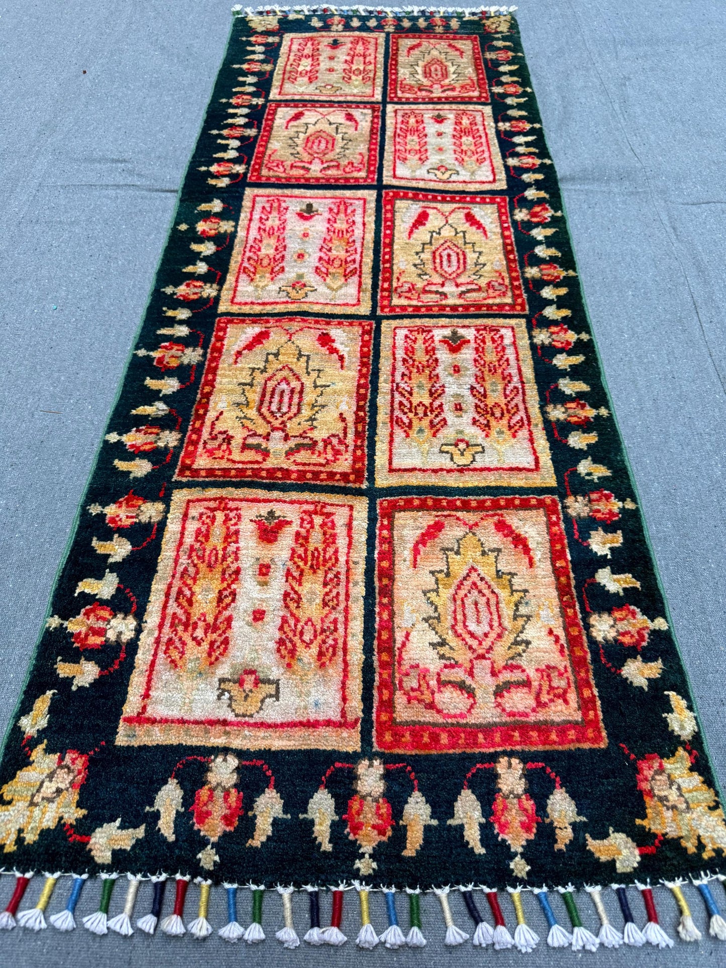 Handmade Bakhtiari Wool Runner Rug 1.9 x 4.10 ft - Persian Tribal Carpet - Vintage Floral Area Rug - Traditional Handmade Hallway Runner