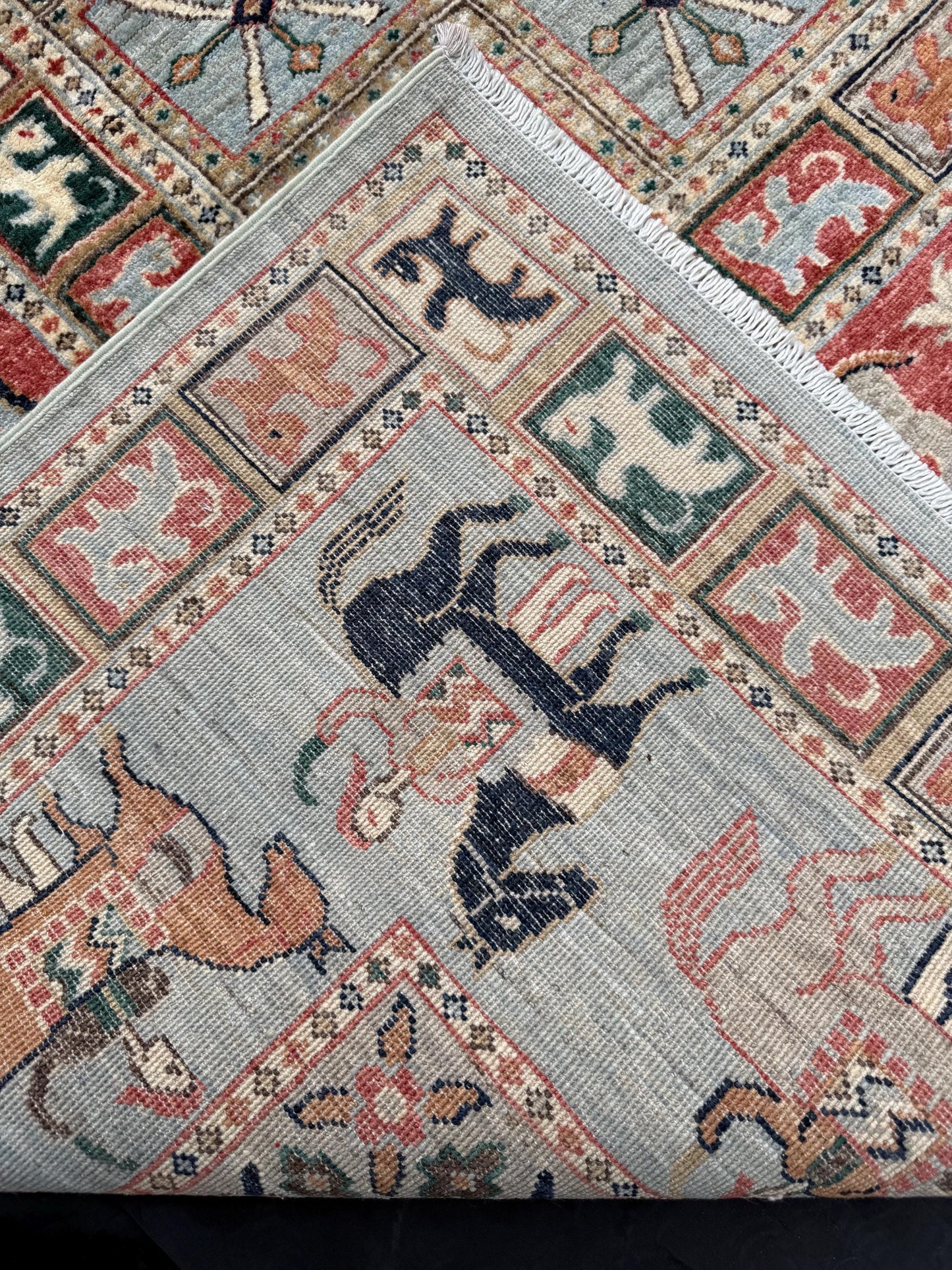 Handmade Persian Rug |Horse and Animal Motif Wool Carpet,Traditional Oriental Decor,Pazyryk  Rug,Handwoven Horse Motif Rug,Unique Tribal Rug