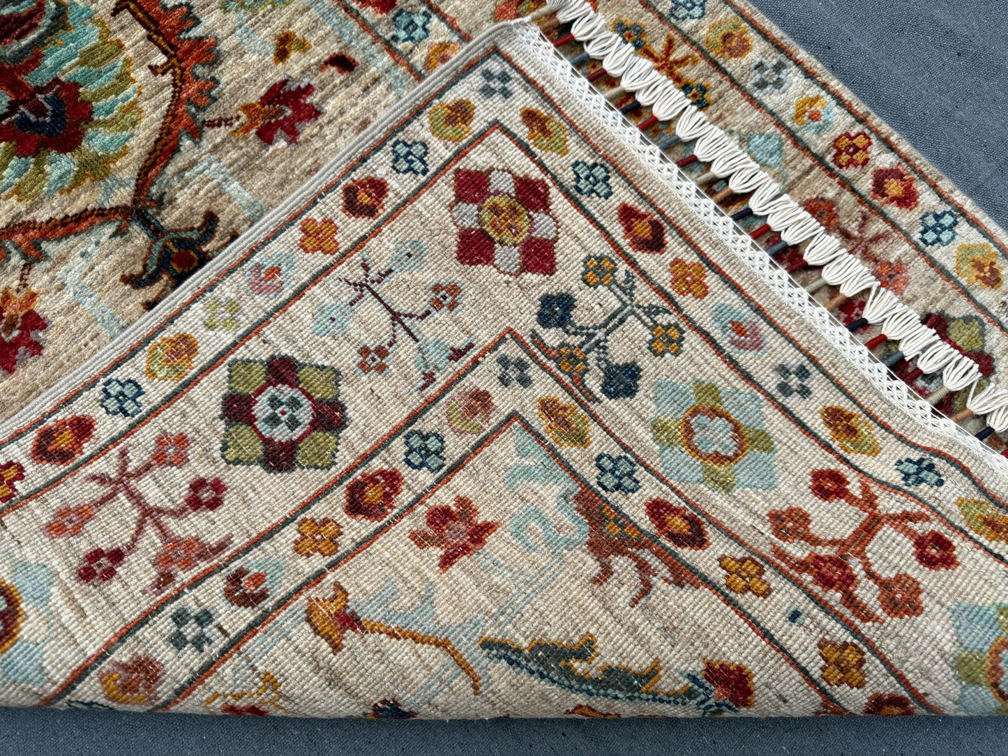 Hand-Knotted Sultani Wool Runner Rug 2'9''x10'2'' |Traditional Floral Hallway Carpet | Handmade Beige & Multi-Color Runner,Modern runner rug