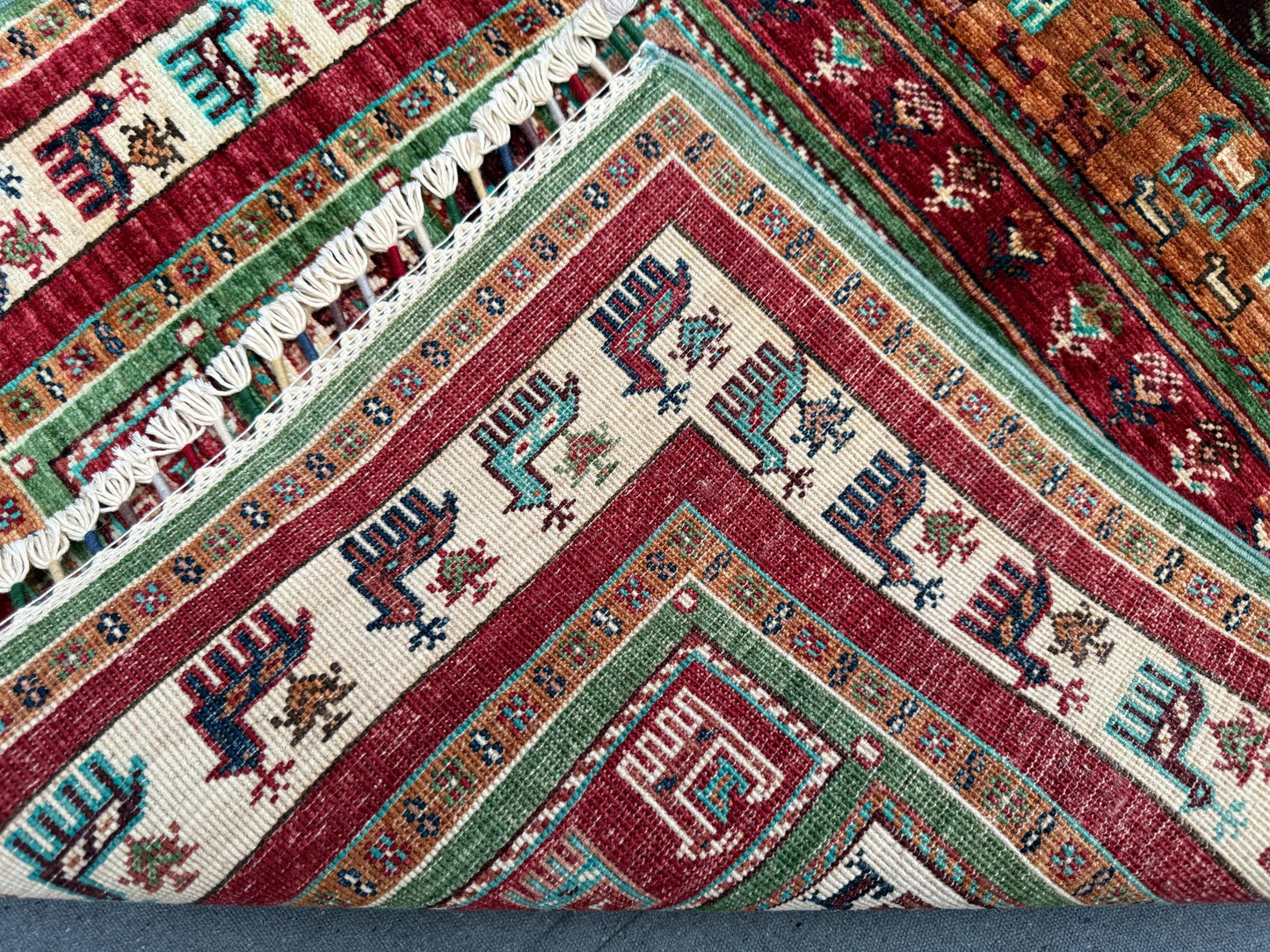 Handmade Pazyryk Runner Rug 3x9 ft | Tribal Wool Hallway Carpet | Vintage Hand-Knotted Nomadic Design,Horse Animal Motif Runner rug