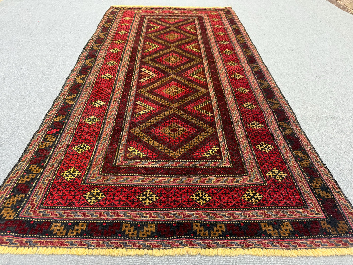 Handmade Anatolian Turkish area Rug 3x6 | Vintage Geometric Wool Carpet | Nomadic Tribal Area rug,3x6 handmade living room rug,Bedroom rug.