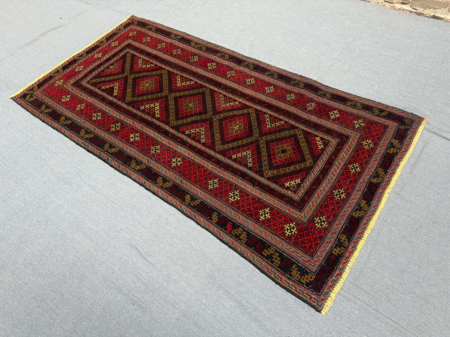 Handmade Anatolian Turkish area Rug 3x6 | Vintage Geometric Wool Carpet | Nomadic Tribal Area rug,3x6 handmade living room rug,Bedroom rug.